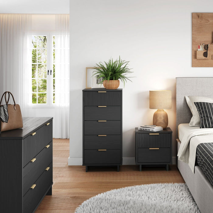Granville Modern 3-Piece Dresser Set in Charcoal Gray 