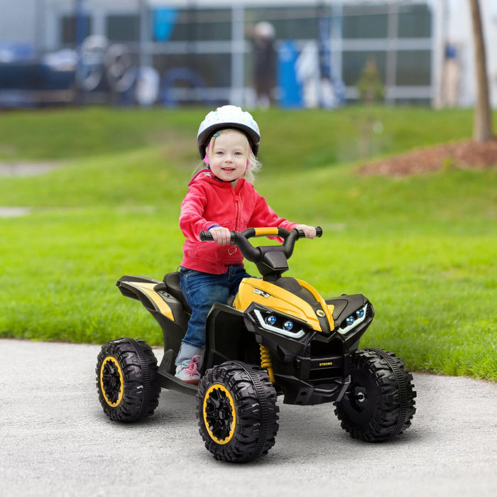 Aosom 12v Kids Powered Ride-On Atv, Four Wheeler Kids Quad With Music, Mp3, Headlights, High & Low S