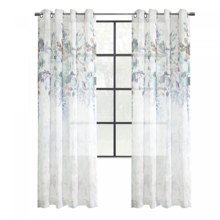 Habitat Floralie Olive Light Filtering Grommet Curtain Panel - 52 x 84