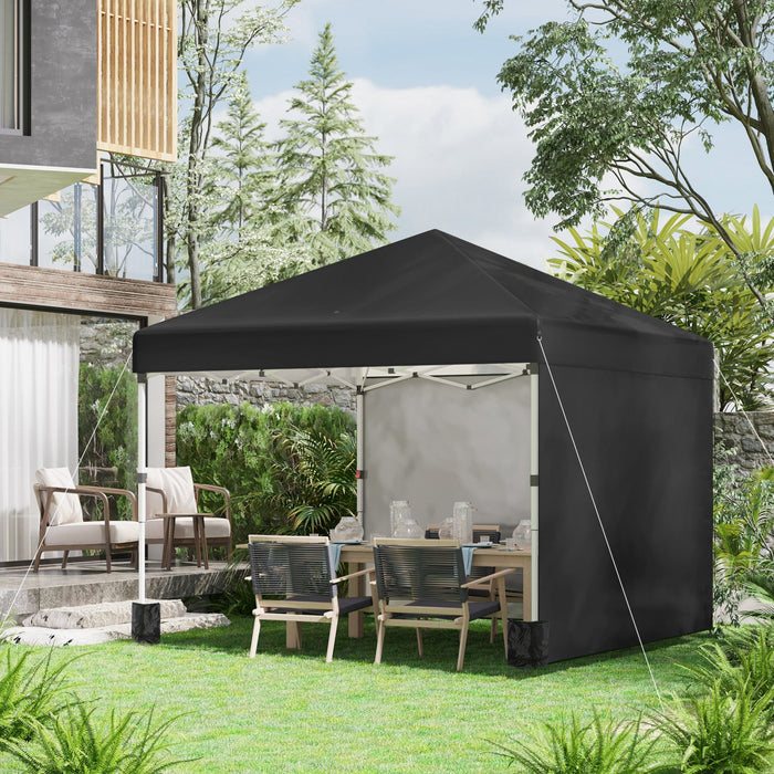 Outsunny 10' X 10' Pop Up Canopy Tent With Removable Sidewalls Carry Bag
