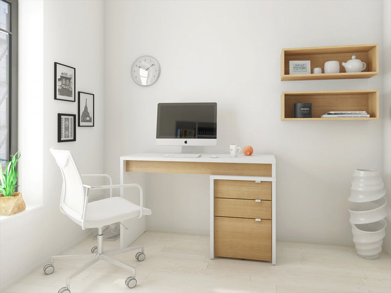 Nordika Chrono Filing Cabinet - White/Natural Maple 