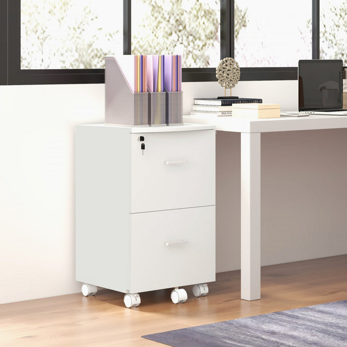 Vinsetto 2-drawer Mobile Office File Cabinet With Lock