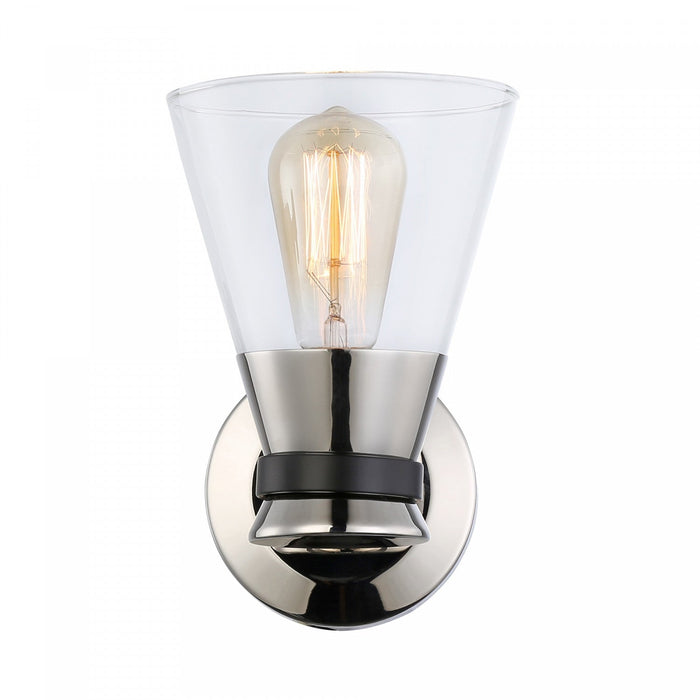 Kanata Black & Brushed Nickel 1-Light Sconce