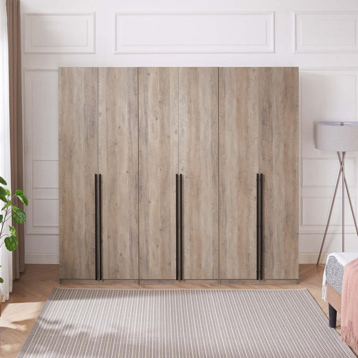 Lee Modern 32\" Wardrobe Closet in Rustic Gray - Set of 3 Armoire 
