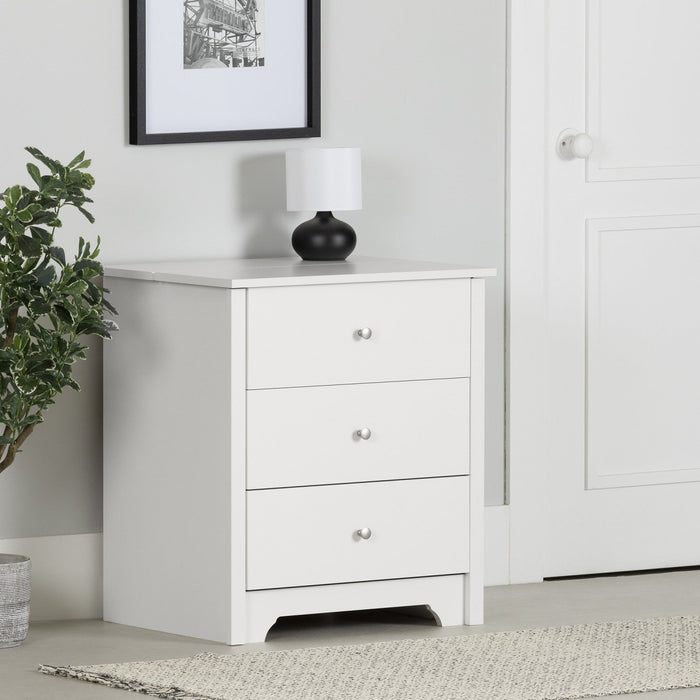 Vito Nightstand With Charging Station And Drawers - Pure White 