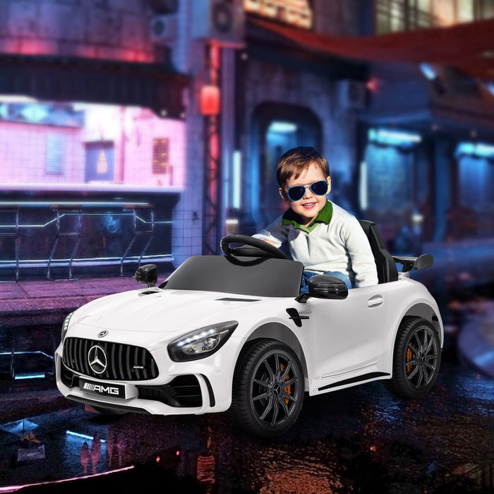 Qaba Electric Car For Kids, Mercedes-benz Amg Gtr Licensed Powered Ride-On Car With Remote Control, 