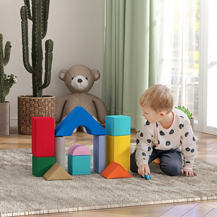 Qaba Soft Play Equipment For Kids, 11-piece Foam Blocks For Toddlers, Modular Kids Play Toys For Ind