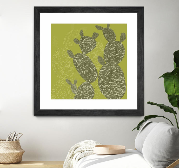 \"Opuntia Ii\" Matted and Framed Black 30x30 Wall Art