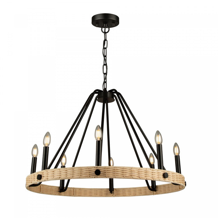 Perris 8-Light Black Chandelier 