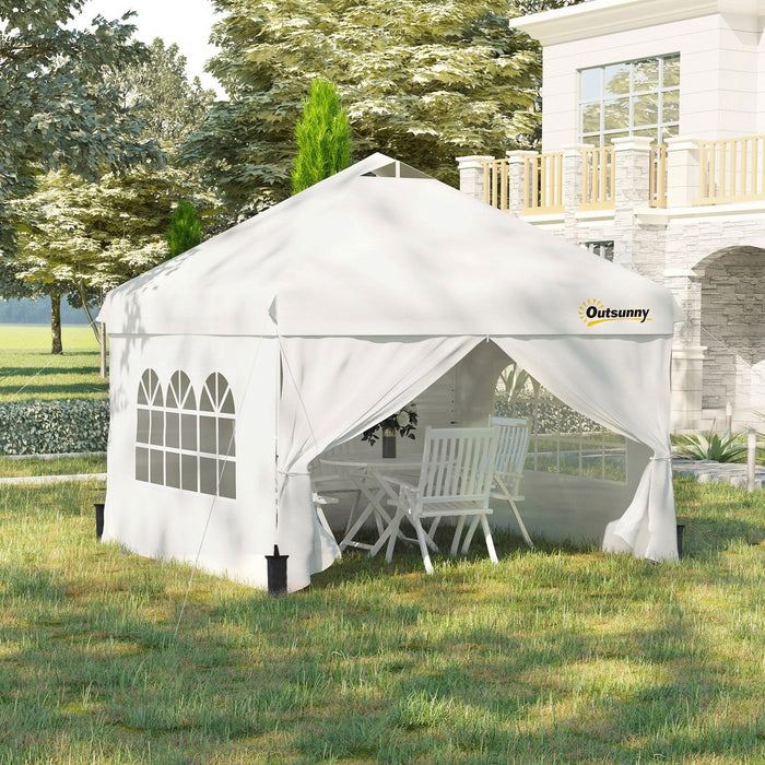 Outsunny 10' X 10' Pop Up Canopy Tent, Instant Sun Shelter, Tents For Parties, With Wheeled Carry Ba