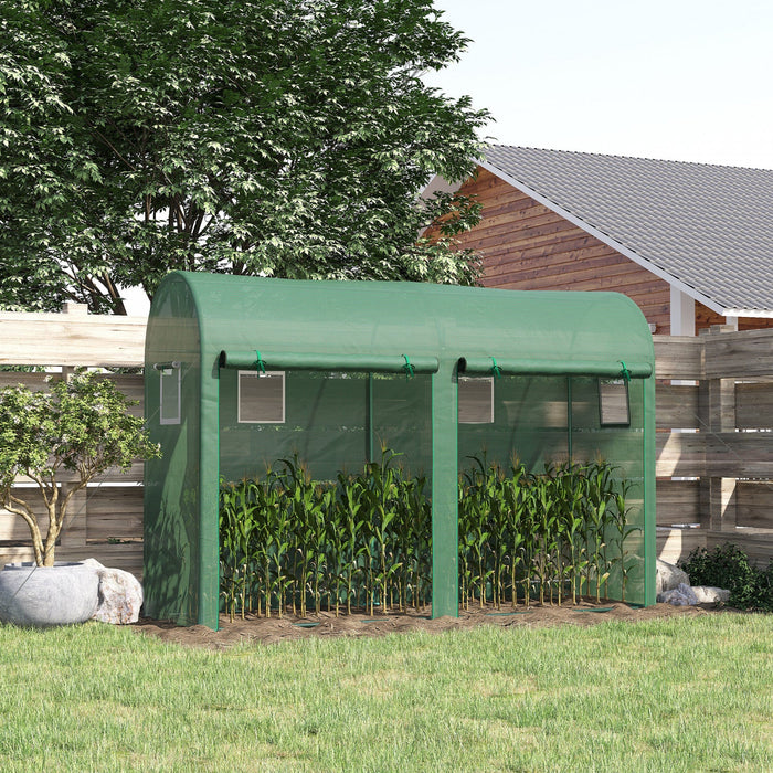 Outsunny 9.8' X 3.3' X 6.6' Outdoor Garden Greenhouse, Steel Frame Plant Growing Greenhouse With Dou