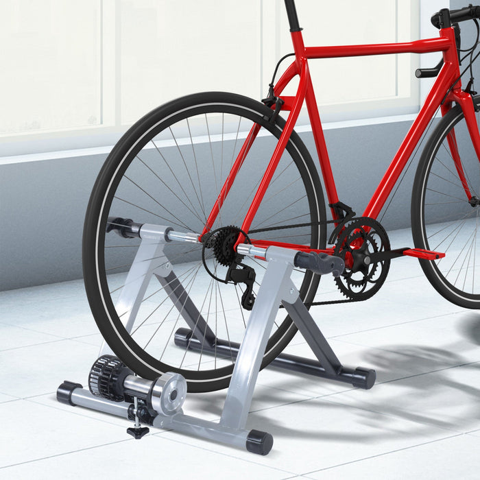 Soozier Foldable Indoor Bike Trainer, Stationary Bicycle Stand For Riding Exercise, 26-28\" & 700c Wh