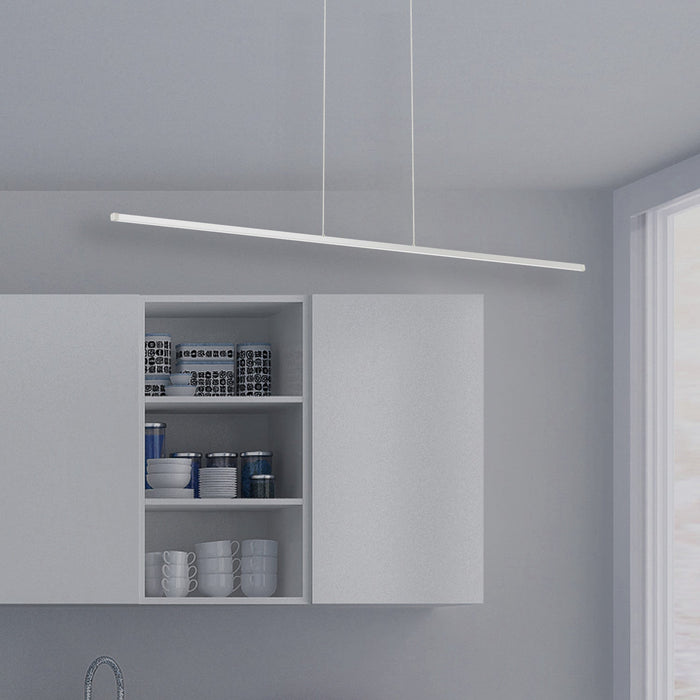 Dainolite Array LED Horizontal Pendant 30w 48\" Matte White Finish White Acrylic Diffuser Lamp