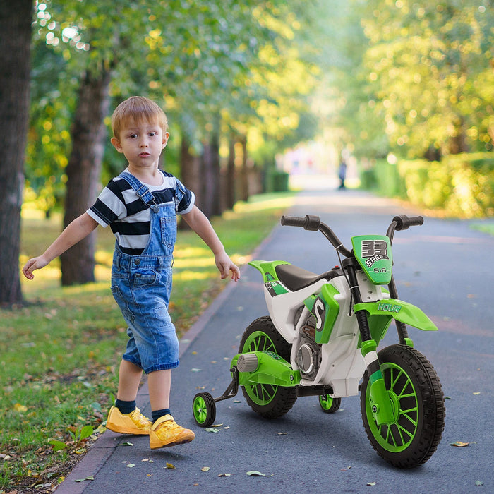 Aosom Kids Dirt Bike Battery Powered Ride-On Electric Motorcycle With Charging 12v Battery, Training