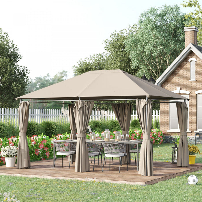 Outsunny 10' X 13' Outdoor Patio Gazebo Garden Pavilion Backyard Canopy Party Tent Shelter Summer Su