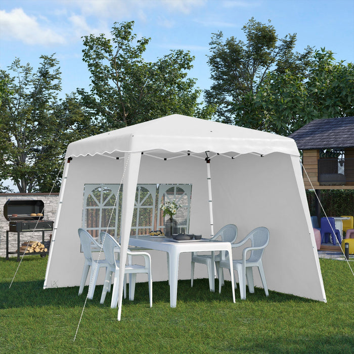 Outsunny Pop Up Canopy Tent With 2 Sidewalls, Uv50+ Tents For Parties, Height Adjustable, With Carry