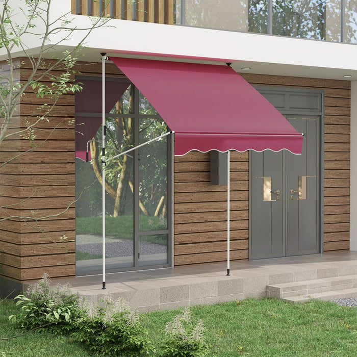 Outsunny 6.6'x5' Manual Retractable Patio Awning Window Door Sun Shade Deck Canopy Shelter Water Res