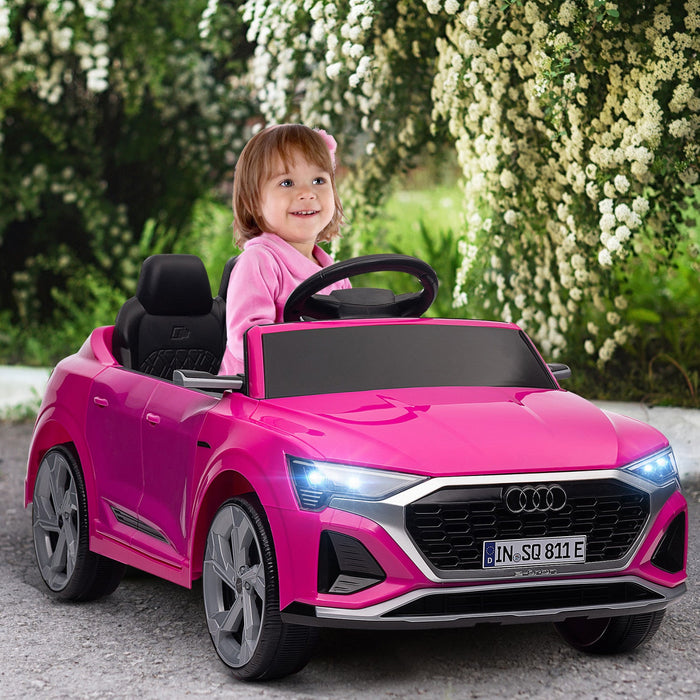 Qaba Audi Q8 Etron Sportback Licensed Powered Ride-On Car, 12v Battery Powered Kids Electric Car Wit