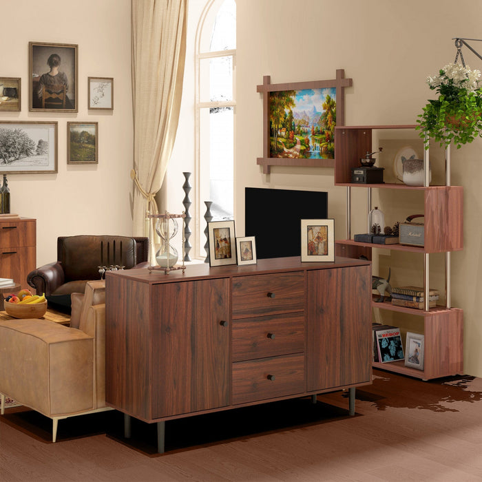 HOMCOM Kitchen Sideboard with 2 Cabinets 3 Drawers Buffet Table