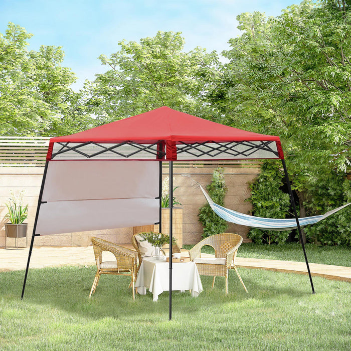 Outsunny 7' X 7' Garden Foldable Pop Up Gazebo Tent With Backpack & Adjustable Legs Outdoor Party Ca