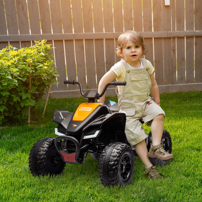 Aosom Mclaren Mcl 35 Liveries Licensed 12v Kids Atv Quad, 4 Wheeler Battery Powered Ride-On Electric