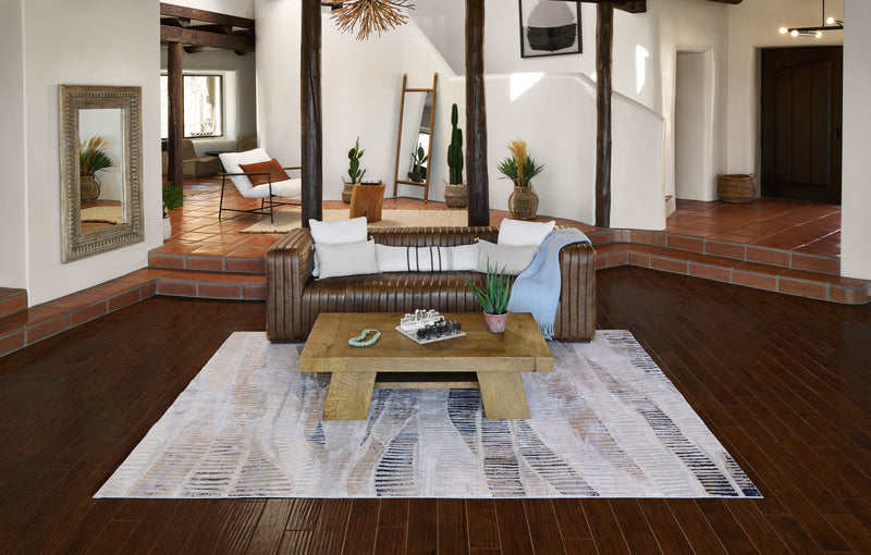 Briar Contemporary 8'11\" x 12'6\" Area Rug in Grey Indoor Area Rug 