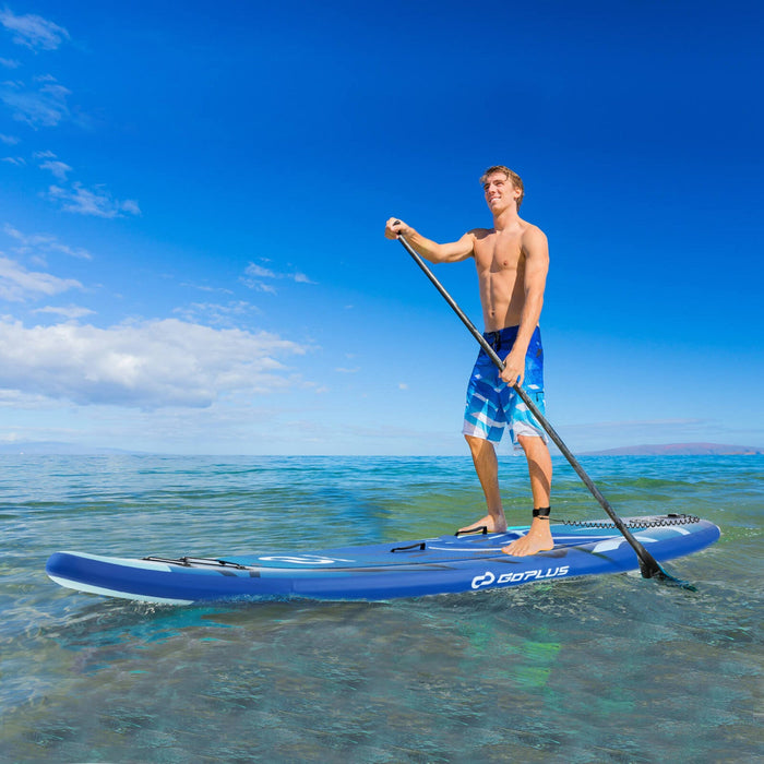 Goplus Large Inflatable Sup Board, Portable Paddle Board With 5d Rings Stand Up Paddle Board For Youth & Adult Navy