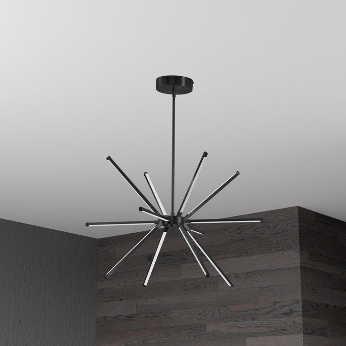 Dainolite Array LED Chandelier 32w Matte Black White Acrylic Diffuser Lamp