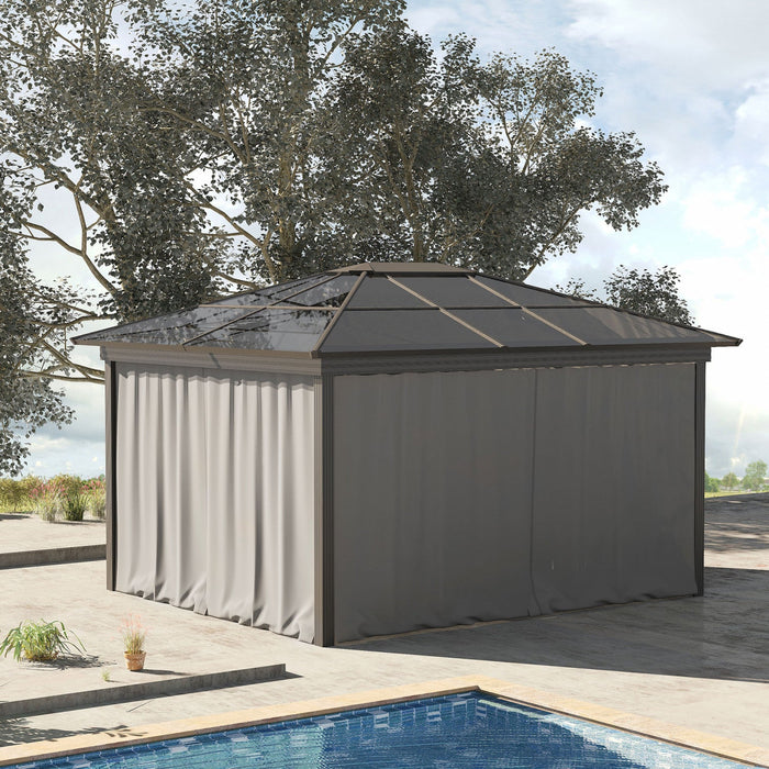 Outsunny 10' X 10' Universal Gazebo Sidewall Set With 4 Panels, Hooks/c-rings Included For Pergolas 