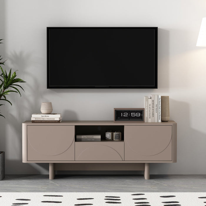 Ella Modern 59\" TV Stand in Mocha 