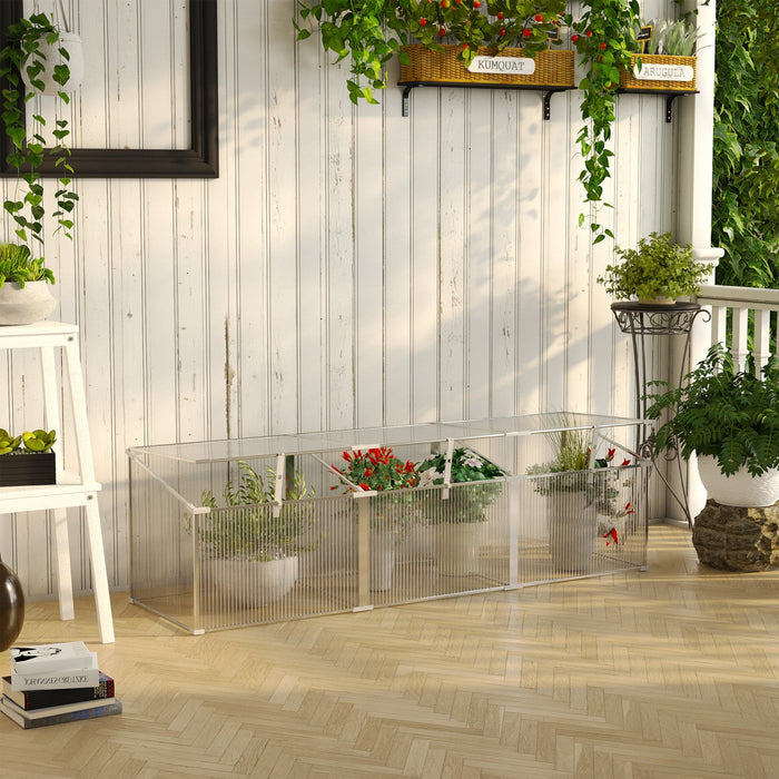 Outsunny Aluminium Cold Frame Garden Portable Greenhouse With Openable Top For Indoor, Outdoor, Flow