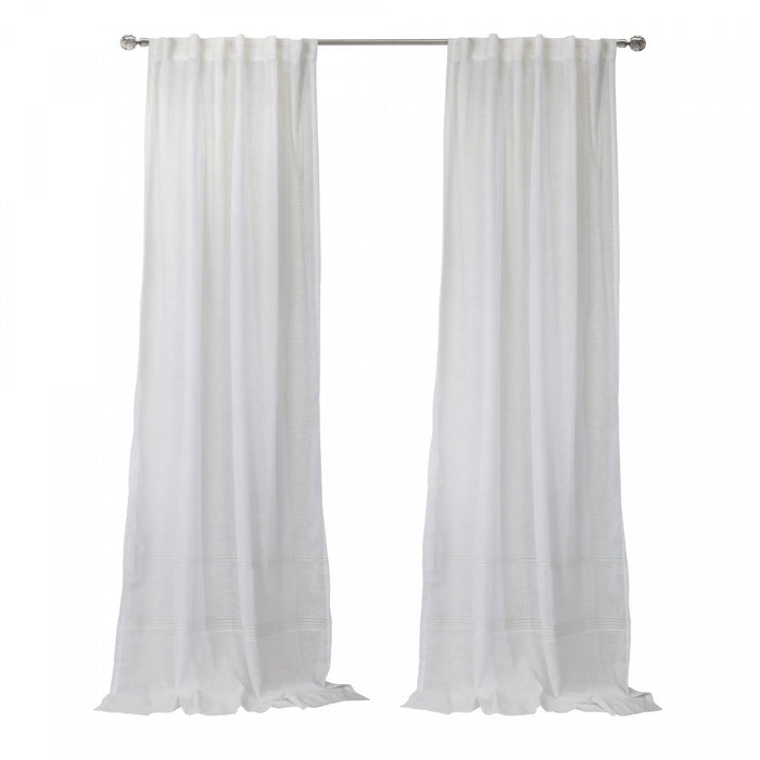 Habitat Alicante White Sheer Dual Header Curtain Panel - 52 x 95