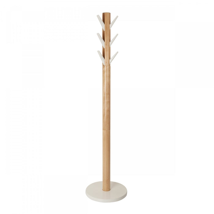 Umbra Modern Wood Flapper Coat Rack - White and Natural