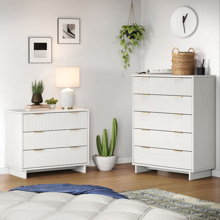Granville Modern 2-Piece Dresser Set in White 