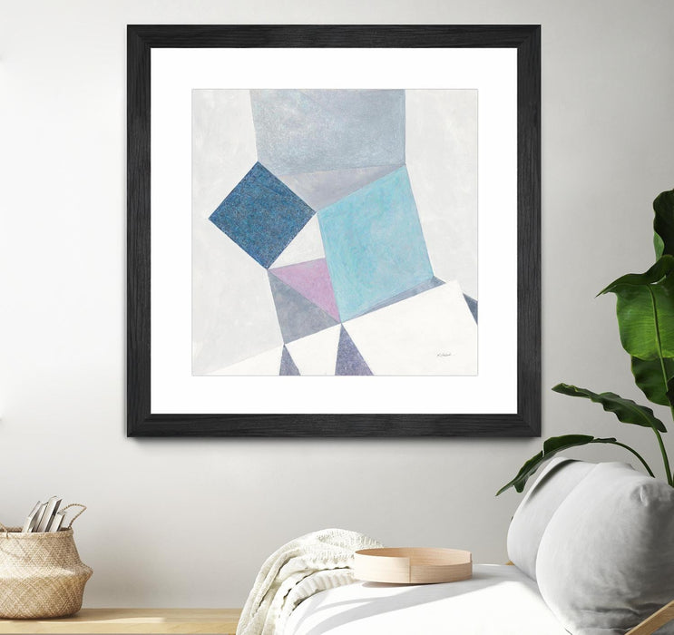 \"Bay Bridge V1\" Matted and Framed Black 30x30 Wall Art