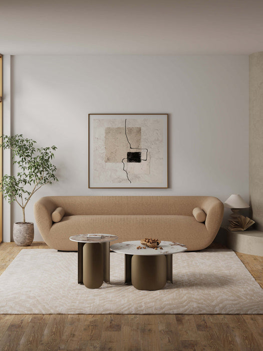 Monica Modern Glam 2-Piece Coffee Table & End Table Set in Bronze Coffee Table Set 