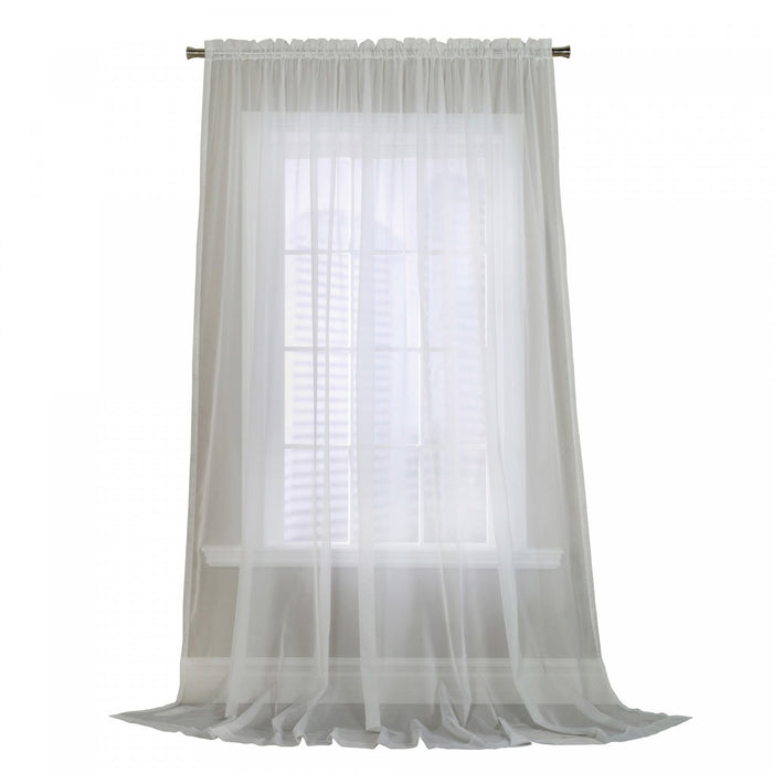 Habitat Voile White Rod Pocket Curtain Panel - 112 x 108