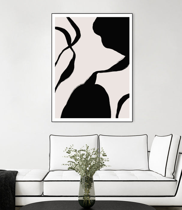 \"Mouvement\" Canvas Framed Black 24x32 Wall Art