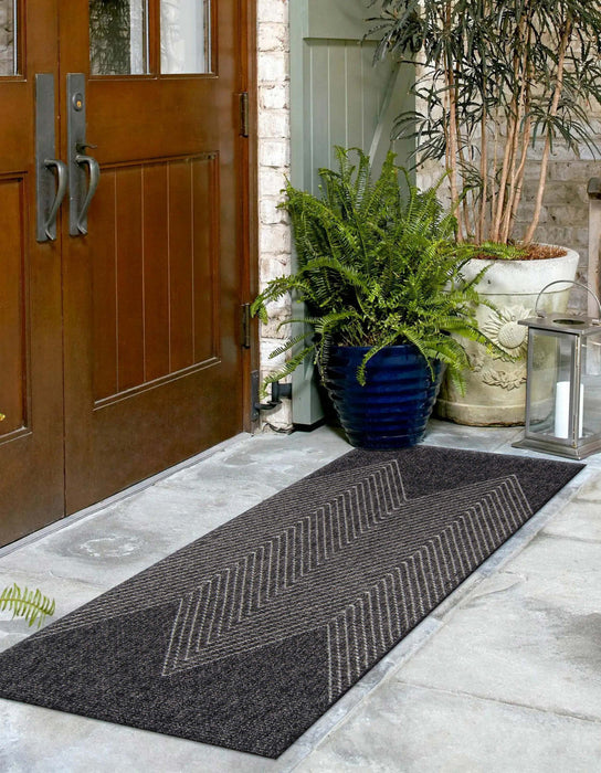 Raven Contemporary 2'0\" x 10'0\" Runner Rug in Grey Indoor Area Rug 
