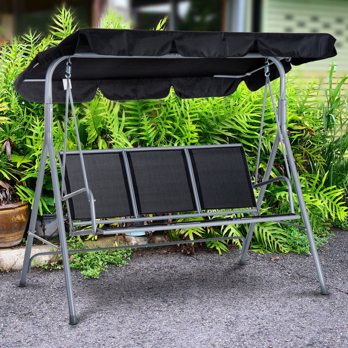 Outsunny 3-seater Patio Swing, Outdoor Swing Chair, A Frame Porch Swing With Canopy Garden Hammock G