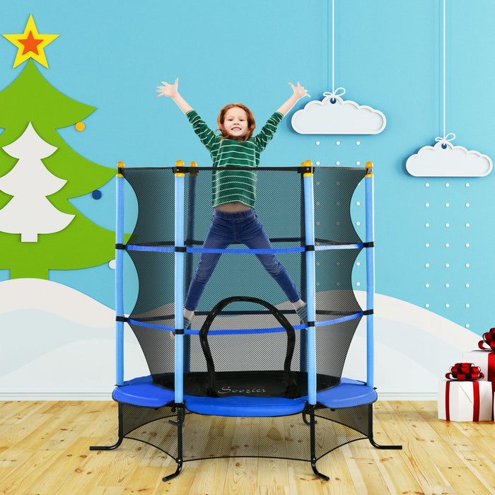 Soozier Trampoline For Kids, 5ft Kids Trampoline With Safety Enclosure Net, Heavy-duty Steel Frame, 