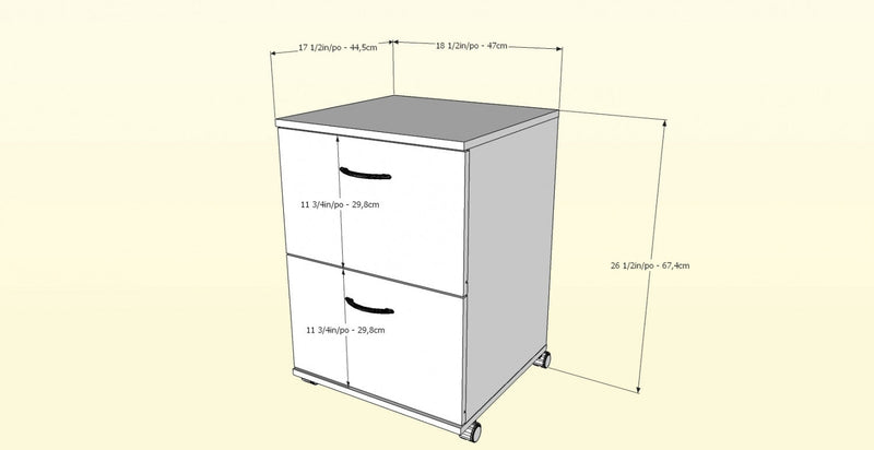 Nordika Filing Cabinet - Truffle 