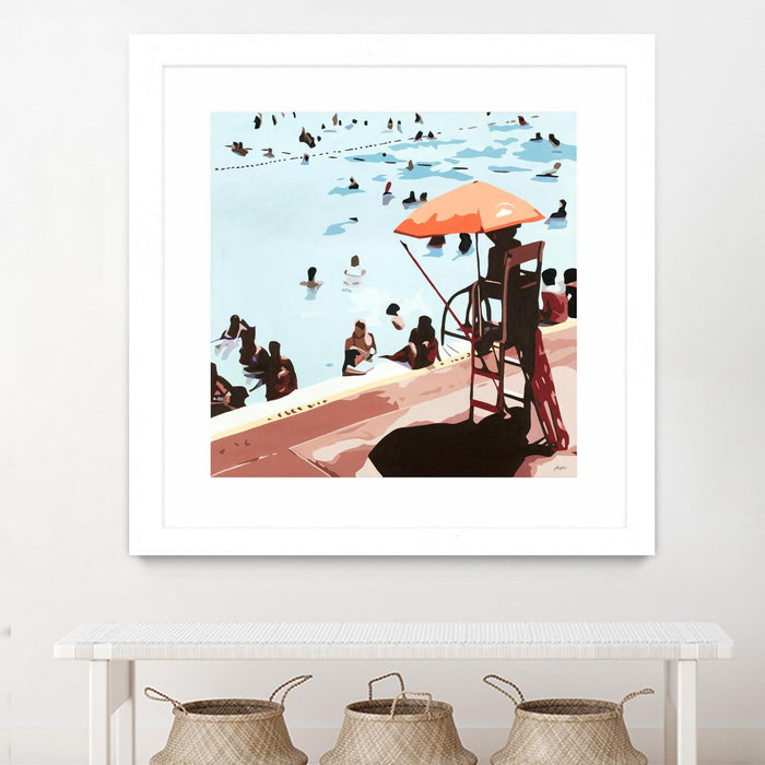 \"It's All Going Just Swimmingly\" Matted and Framed White 36x36 Wall Art
