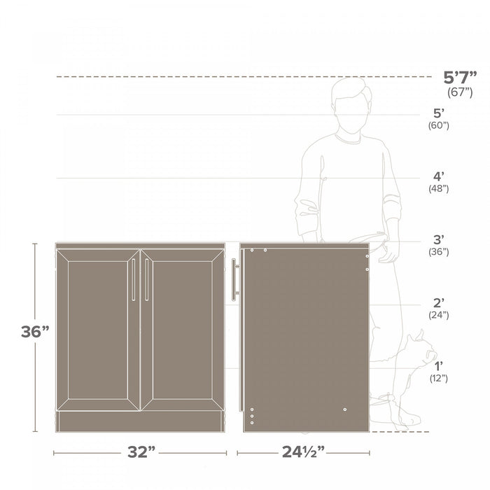 Prepac Elite 32\" Base Storage Cabinet - White