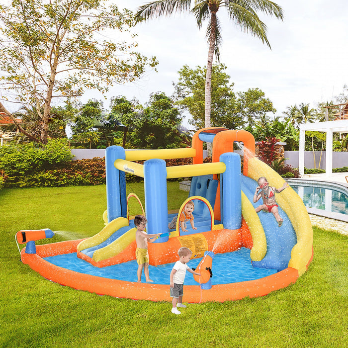 Outsunny 5 In 1 Kids Bouncy Castle Inflatable Bounce House Jump N Slide Bouncer Trampoline Slide Wat