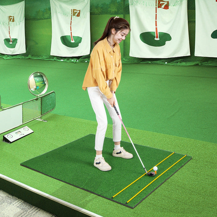 Costway 5 X 4 Ft Golf Hitting Mat Artificial Indoor Outdoor Turf Golf Training Mat 27 Mm