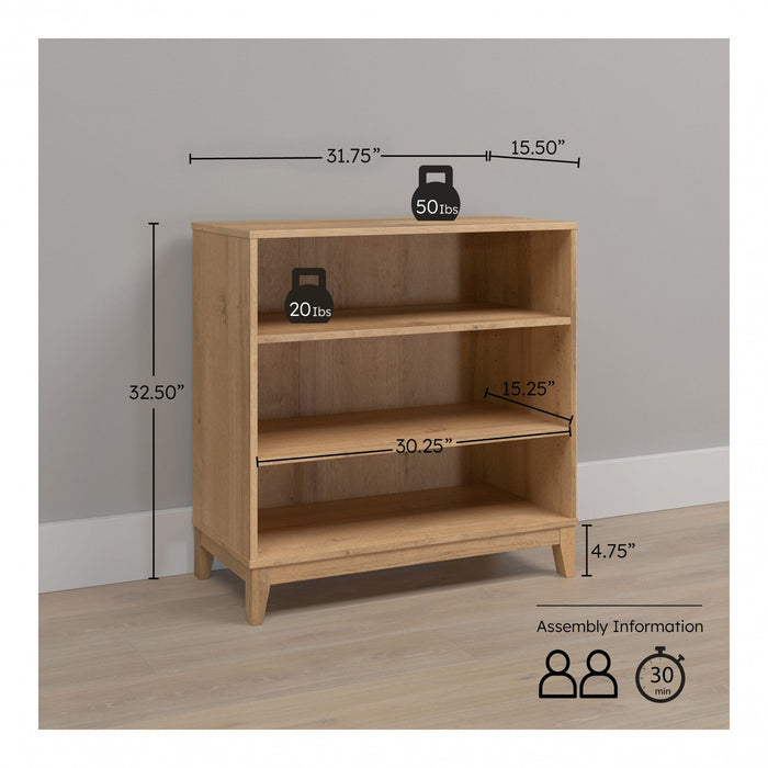 Modulr 2 Adjustable Shelves Bookcase - Natural Oak 