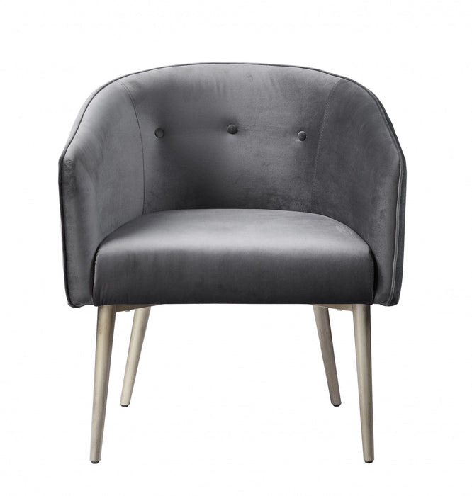 Velma Accent Chair Grey Velvet 