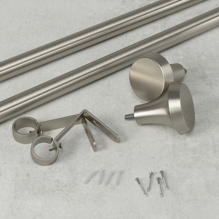 Umbra Ella Nickel Steel Expandable 1\" Curtain Rod - 72\"-144\" 