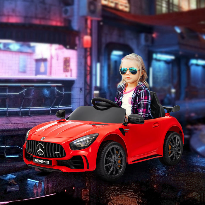 Qaba Electric Car For Kids, Mercedes-benz Amg Gtr Licensed Powered Ride-On Car With Remote Control, 